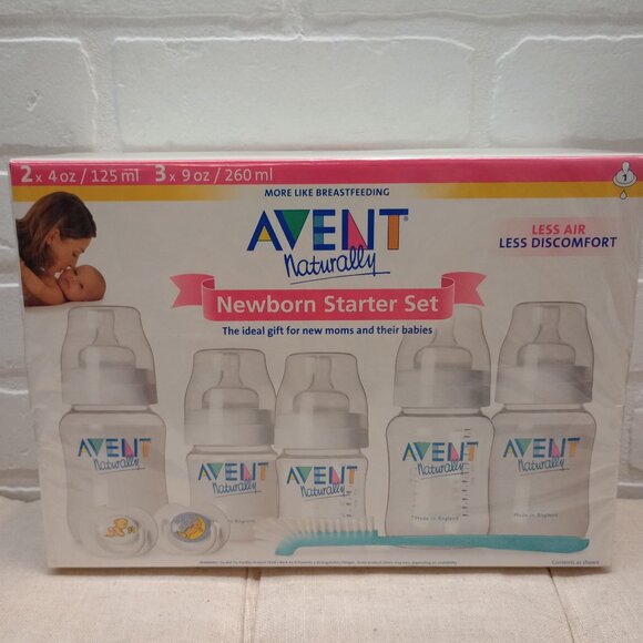 Philips Avent Natural Newborn Starter Gift Set: 2-4 oz and 3-9oz Bottles; Sealed - Picture 1 of 6